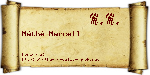 Máthé Marcell névjegykártya